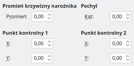 Strona karty pochylenia i promienia