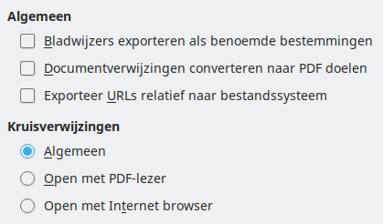 Afbeelding van Dialoogvenster PDF-opties - Koppelingen