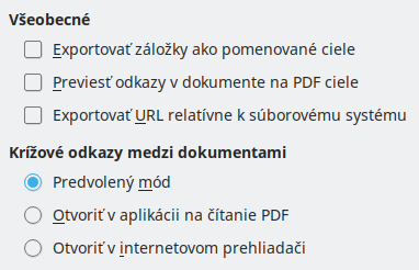 PDF Export Links Options Dialog Image