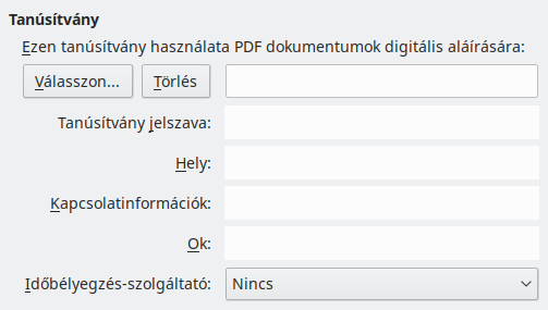 PDF Export Digital Signature Options Dialog Image