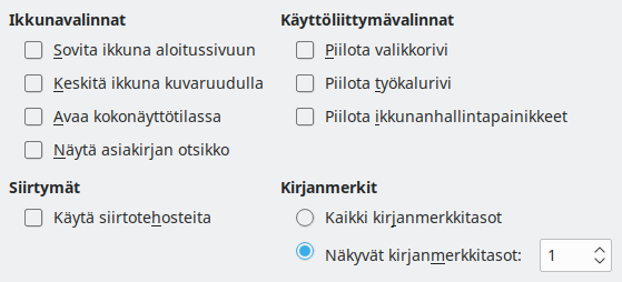 PDF Export User Interface Options Dialog Image