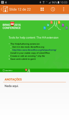 Control remoto de Impress: se muestra la miniatura inicial