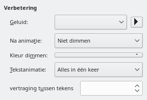 Dialoogvenster Uitgebreide animatie-effecten