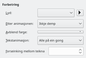 Dialogvindauget for utvida animasjonseffektar