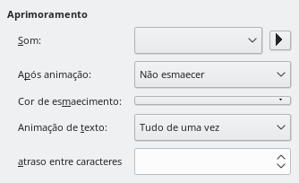 Caixa de diálogo efeitos de animação melhorados