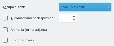 Diàleg d'animació de text
