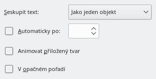 Dialogové okno Animace textu