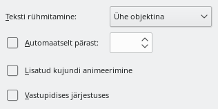 Ekraanipilt animeeritud teksti paneelist