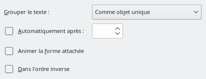 Boîte de dialogue Animation de texte