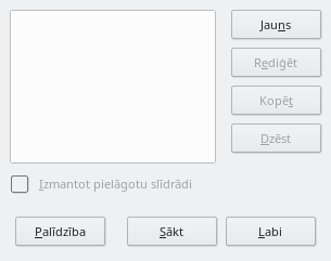 Custom Slide Shows Dialog
