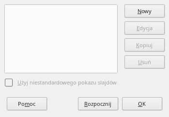 Okno dialogowe niestandardowego pokazu slajdów