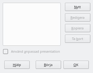 Custom Slide Shows Dialog