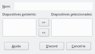 Diàleg de definició de presentacions de diapositives personalitzades