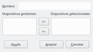 Cuadro de diálogo Definir pase de diapositivas personalizado