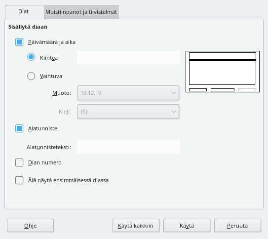 Header Footer Dialog