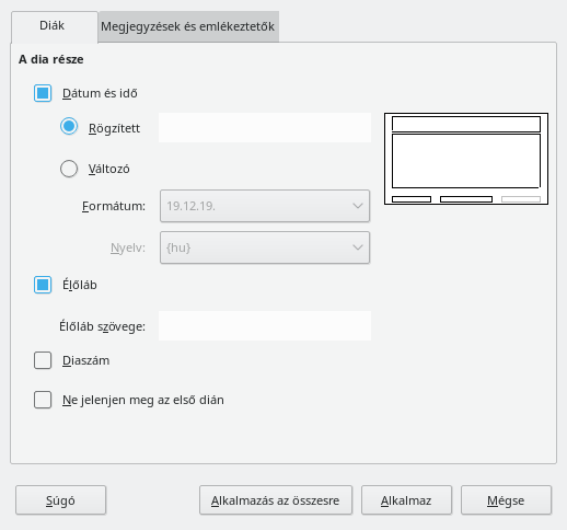 Header Footer Dialog