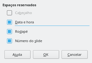 Caixa de diálogo leiaute do slide mestre