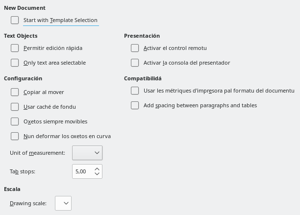Impress General Options Dialog