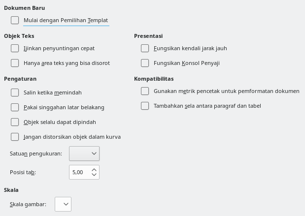 Dialog Opsi Umum Impress
