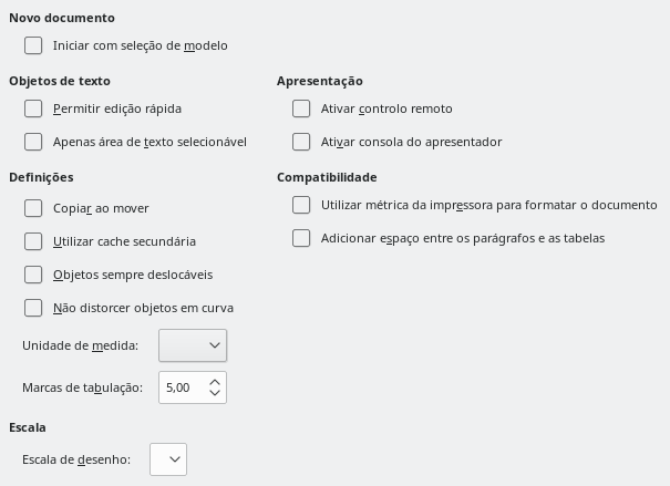 Caixa de diálogo Geral