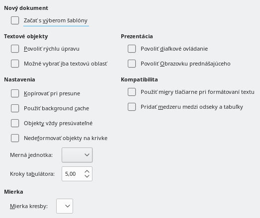 Impress General Options Dialog