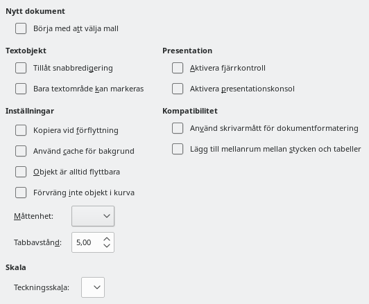 Impress General Options Dialog