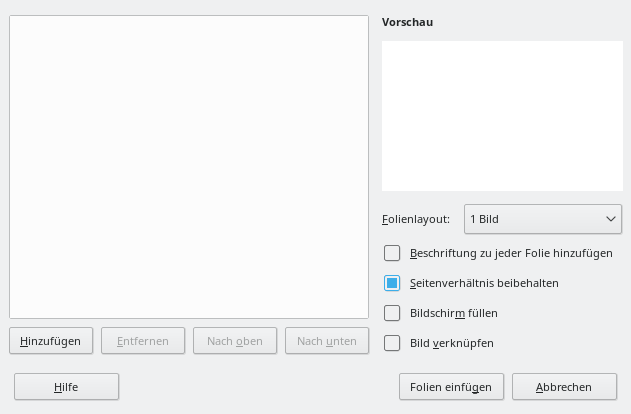 Bild des Dialogs Impress – Fotoalbum