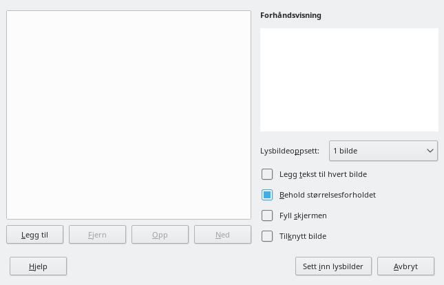Impress Foto Album Dialog