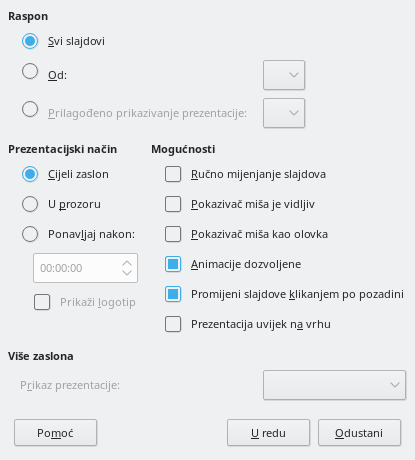 Presentation Dialog