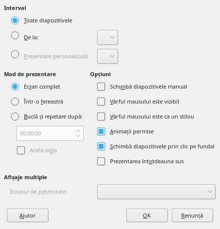 Presentation Dialog