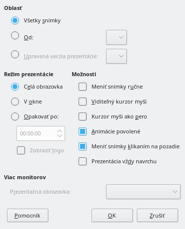 Presentation Dialog