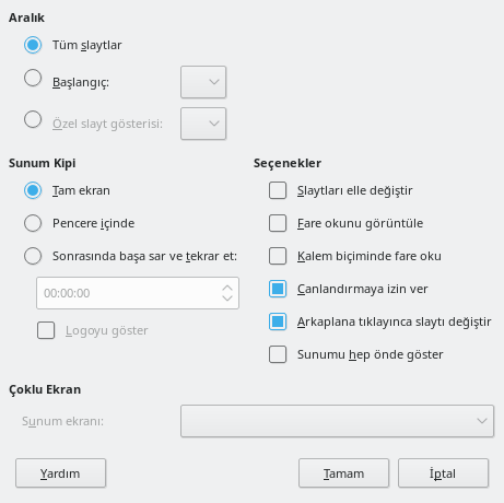 Presentation Dialog