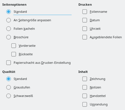 Bild des Dialogs Druckoptionen