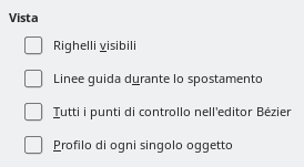 Finestra di dialogo Opzioni vista di Impress