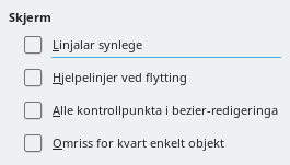 Dialogvindauget for Impress – Vis