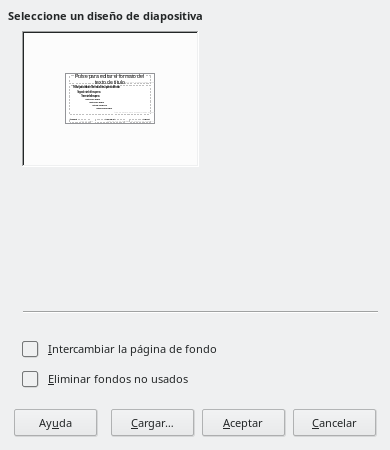 Cuadro de diálogo Diseño de diapositiva