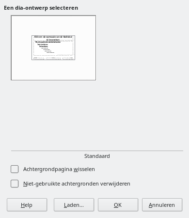 Dialoogvenster Dia-ontwerp