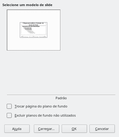 Caixa de diálogo de modelo de Slide