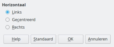 Dialoogvenster Uitlijning