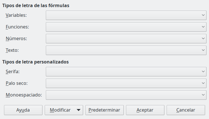 Cuadro de diálogo Tipo de letra