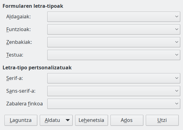 Letra-tipoaren motaren elkarrizketa-koadroa