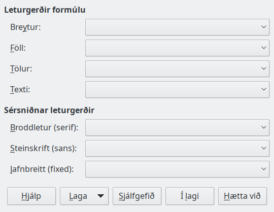 Font Type Dialog