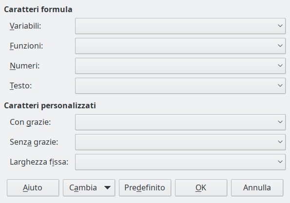 Finestra di dialogo Tipo di carattere