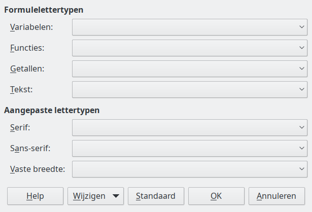 Dialoogvenster Lettertype