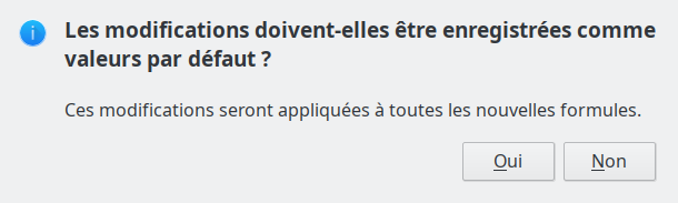 Boîte de dialogue d'enregistrement par défaut
