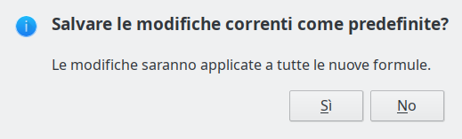 Finestra di dialogo Salva predefinito