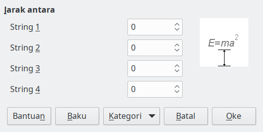 Dialog Pengaturan Jarak