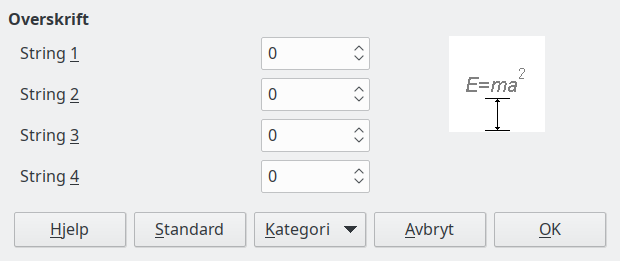 Dialogvindau for mellomrom