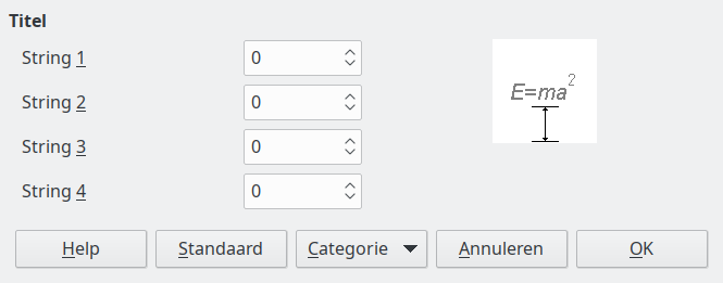 Dialoogvenster Afstand