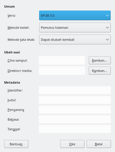 Kotak dialog EPUB